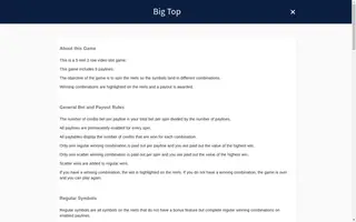 Big Top – Game rules