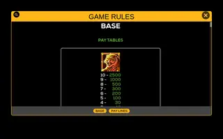 Striking Tiger – Paytable
