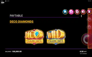 Deco Diamonds – Paytable