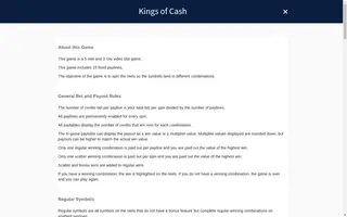 Kings of Cash – Game rules