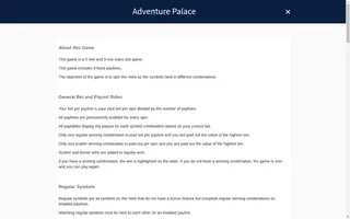 Adventure Palace – Game rules