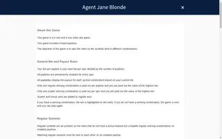 Agent Jane Blonde – Game rules