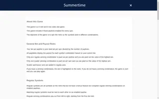 Summertime – Game rules