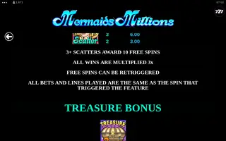 Mermaids Millions – Game rules
