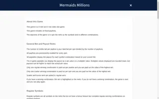 Mermaids Millions – Game rules