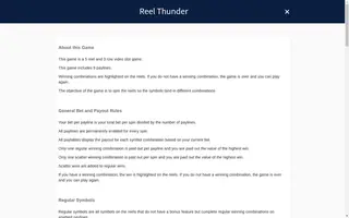 Reel Thunder – Game rules