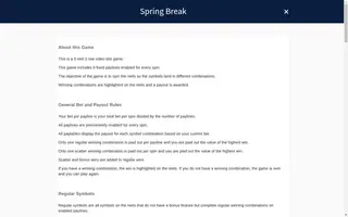 Spring Break – Game rules