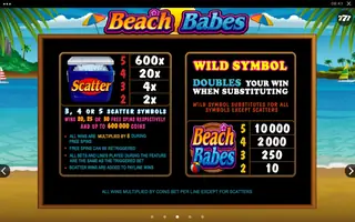 Beach Babes – Paytable
