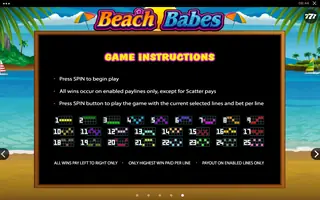Beach Babes – Game rules