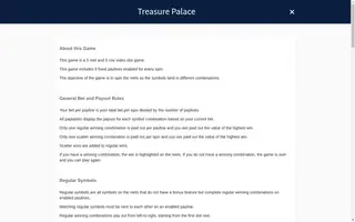 Treasure Palace – Game rules