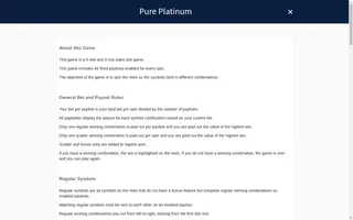 Pure Platinum – Game rules