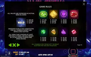 Magic Crystals – Paytable