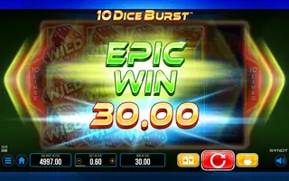 10 Dice Burst – Winning spin