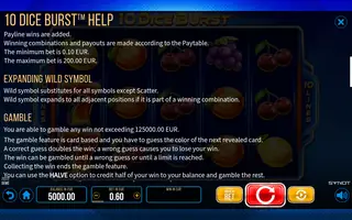10 Dice Burst – Game rules