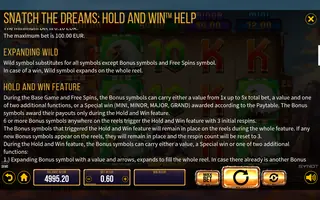 Snatch the Dreams: Hold and Win – Game rules