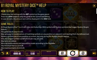 81 Royal Mystery Dice – Game rules