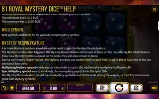 81 Royal Mystery Dice – Game rules