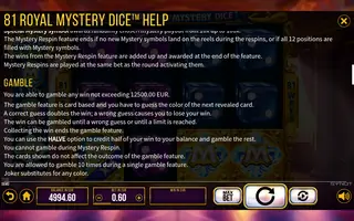 81 Royal Mystery Dice – Game rules
