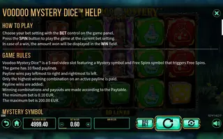 Voodoo Mystery Dice – Game rules