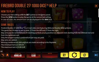 Firebird Double 27 1000 DIce – Game rules