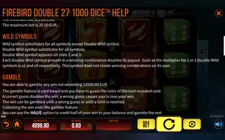 Firebird Double 27 1000 DIce – Game rules