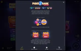Piggy Bank Hold & Win – Paytable