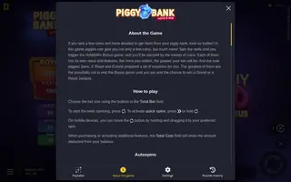 Piggy Bank Hold & Win – Game rules
