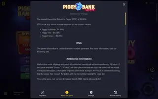 Piggy Bank Hold & Win – Game rules