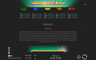 Bonanza Billion Xtreme – Game rules