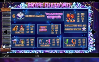 Hope Diamond – Paytable