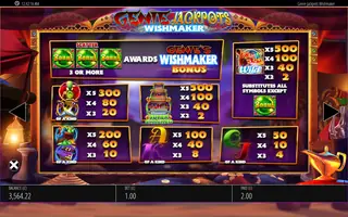 Genie Jackpots Wishmaker – Paytable