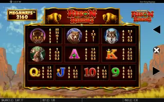 Bison Rising Megaways – Paytable
