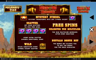 Bison Rising Megaways – Game rules