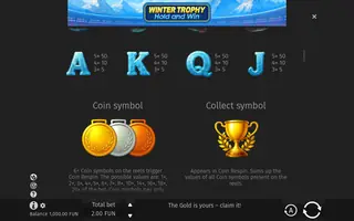 Winter Trophy Hold and Win – Paytable