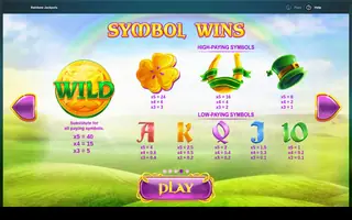 Rainbow Jackpots – Paytable