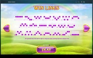 Rainbow Jackpots – Paytable