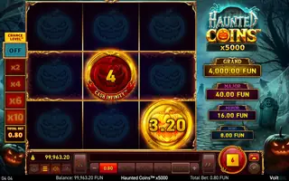 Haunted Coins x5000 – Feature in play