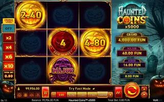 Haunted Coins x5000 – Feature in play
