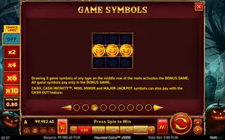 Haunted Coins x5000 – Paytable