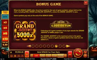 Haunted Coins x5000 – Paytable