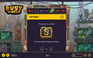 Rust World – Paytable