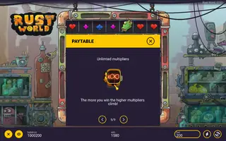 Rust World – Paytable
