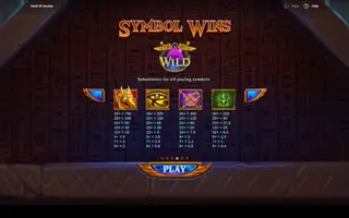 Vault of Anubis – Paytable