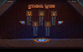 Vault of Anubis – Paytable