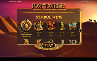 Jewel Scarabs – Paytable