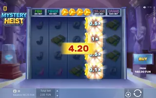 Mystery Heist – Feature in play