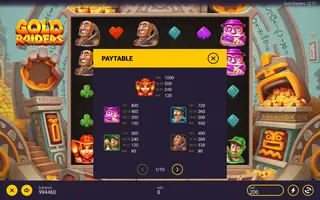 Gold Raiders – Paytable