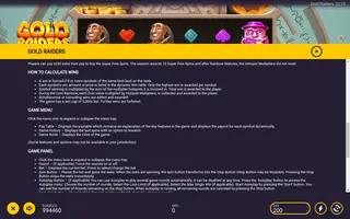 Gold Raiders – Game rules