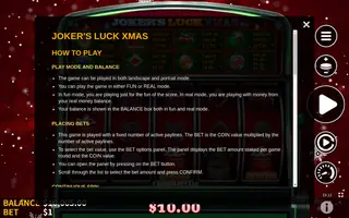 Joker’s Luck Xmas – Game rules