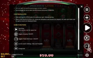 Joker’s Luck Xmas – Game rules